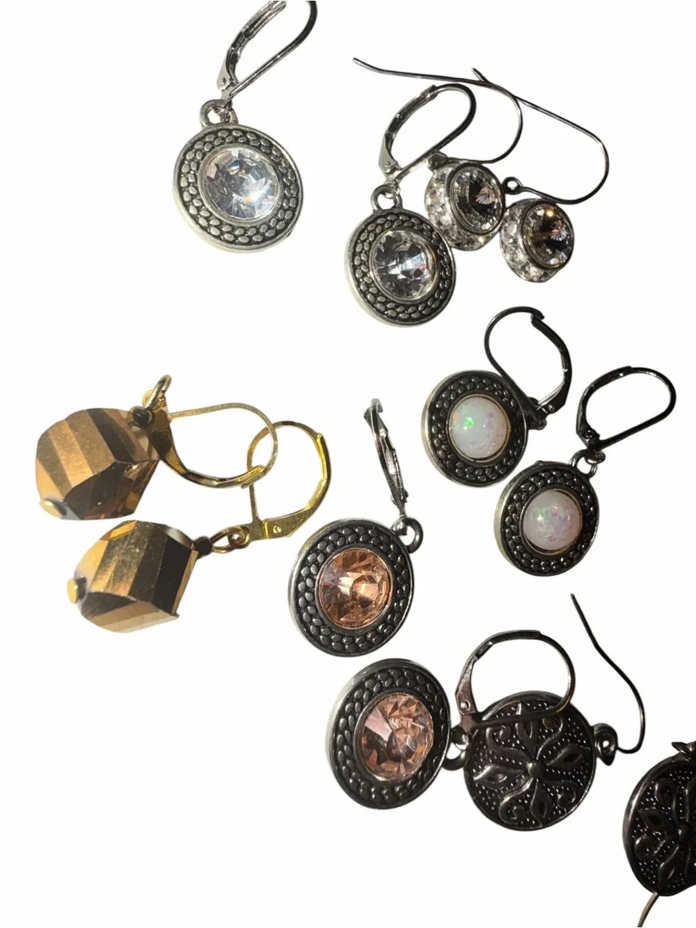 Assorted Women's Silver-Tone and Pink Earrings Set
